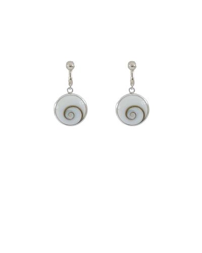 Boucles oreilles clip argent 925 Oeil de Ste Lucie