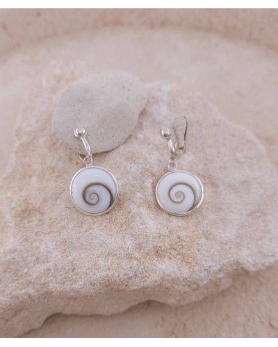 Boucles oreilles clip argent 925 Oeil de Ste Lucie