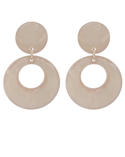 Boucles oreilles clips vintage acétate beige lin (non percées)