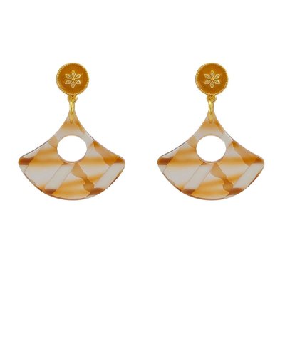 Boucles oreilles camel et blanches