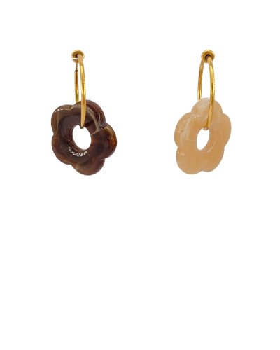 Créoles clip acier doré 2,5 cm asymétriques (non percées)