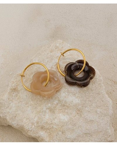 Créoles clip acier doré 2,5 cm asymétriques (non percées)