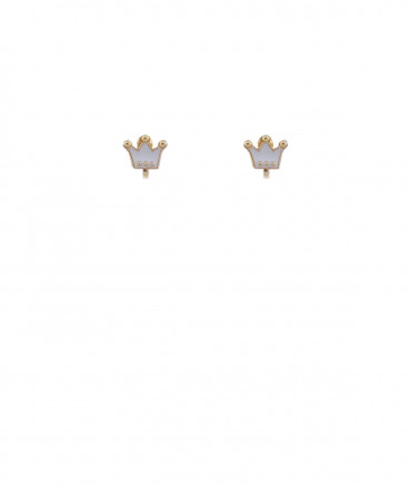 Mini boucles d'oreilles à clip couronne blanche pour les petites filles et jouer à la princesse - Pépita by Tara Pépita