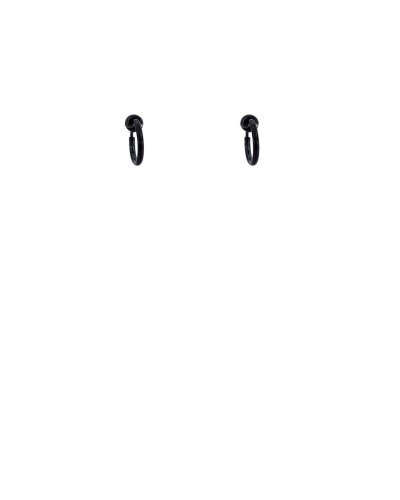 Petites créoles à clip noires de 13 mm (non percées)