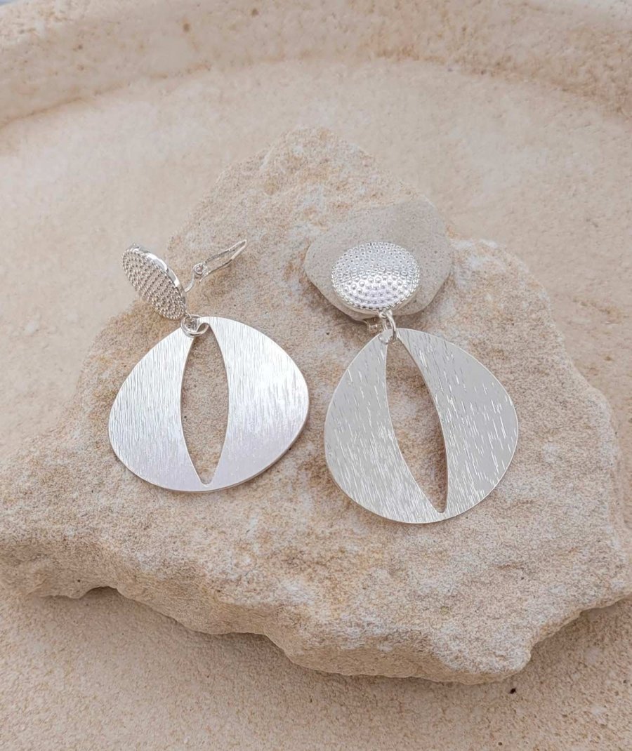 Boucles d'oreilles clip géométriques (non percées)