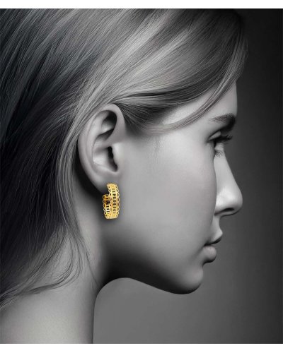 Boucles d'oreilles créoles acier doré 3,5 cm