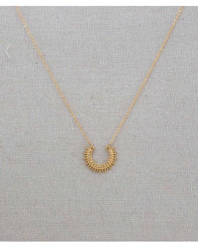 Pendentif acier doré demi lune