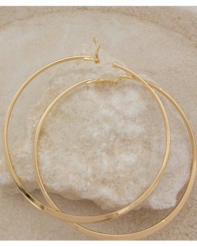 Très grandes créoles à clip dorées diamètre 9 cm (non percées)