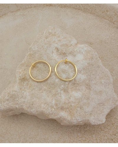 Créoles à clip dorées 2cm