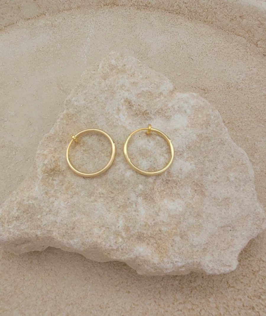 Créoles à clip dorées 2cm