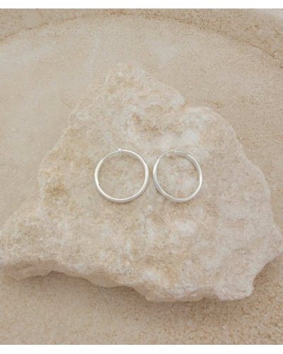 Créoles à clip argentées 2cm