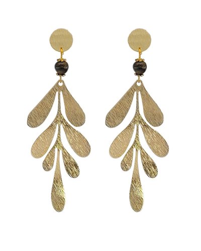 Boucles d'oreilles clips feuille dorée Ultra-confort, légères et féminines
