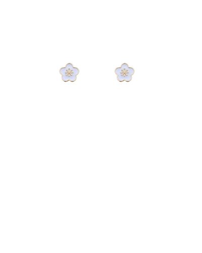 Petites boucles d'oreilles à clip pour les fillettes avec une fleur blanche, pour les grandes occasions.