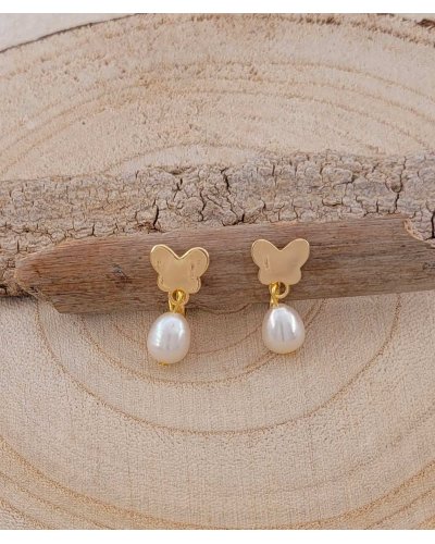 Boucles oreilles clips perle blanche adorables pour filles