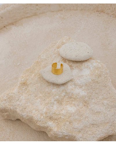 Petit ear cuff manchette non percé en acier doré facile à mettre