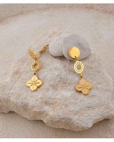 Boucles d'oreilles à clips  dorées, classiques et élégantes pour oreilles non percées - L'ultra-confort par Tara Pépita