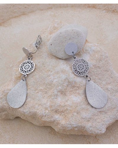 Boucles d'oreilles clips rhodiées ultra légères - L'ultra-confort par Tara Pépita