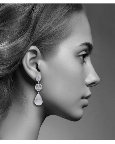 Boucles d'oreilles rhodiées ultra légères hypallergéniques