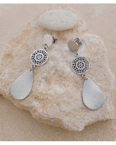 Boucles d'oreilles rhodiées ultra légères hypallergéniques