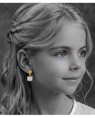 Boucles oreilles à clip chaton mignon blanc filles ultra-confort - Pépita by Tara Pépita