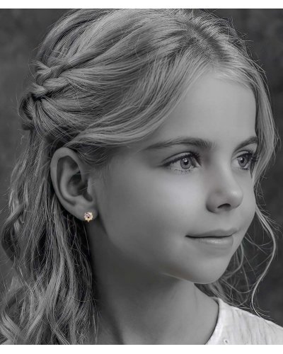 Boucles oreilles clips strass doré filles