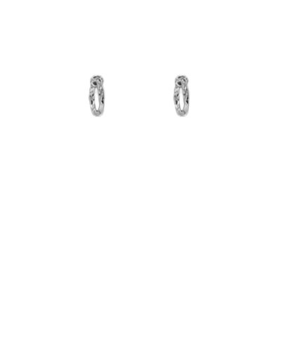 petites créoles à clip sans perçage rhodiées 13 mm torsadées