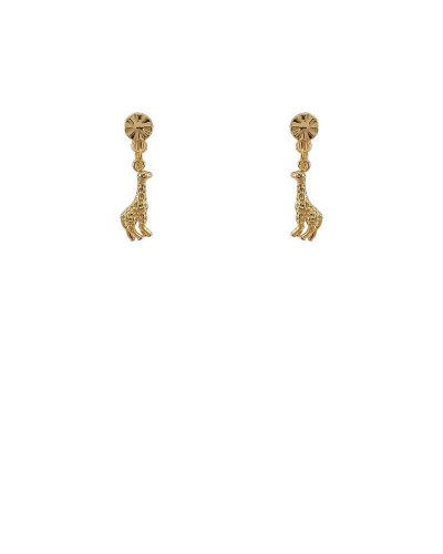 Adorables petites boucles oreilles à clips girafe dorée  pour filles - L'ultra confort par Tara Pépita