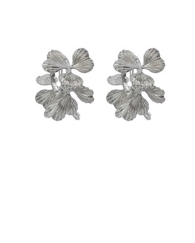 Créoles à clip fleurs 3D rhodiées originales Ultra-confort – Création Tara Pépita