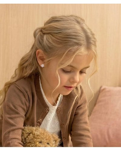 Boucles oreilles clips fleurs rose pâle et perle filles, adorables et raffinées - Pépita by Tara Pépita