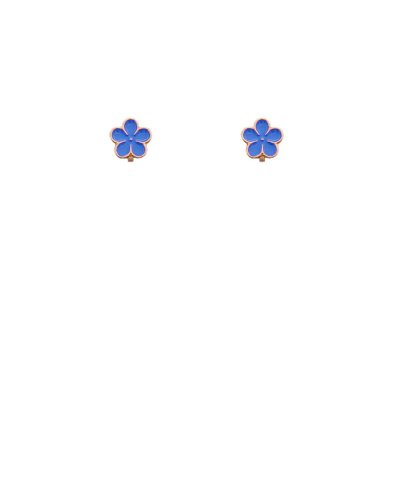 Boucles d'oreilles à clip puces fleurette bleu vif pour petite fille - Pépita by Tara Pépita