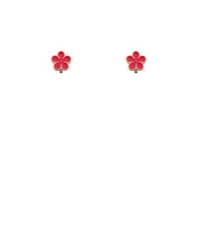 Petites boucles oreilles à clip fleur rouge pour les fillettes, oreilles non percées - Pépita by Tara Pépita