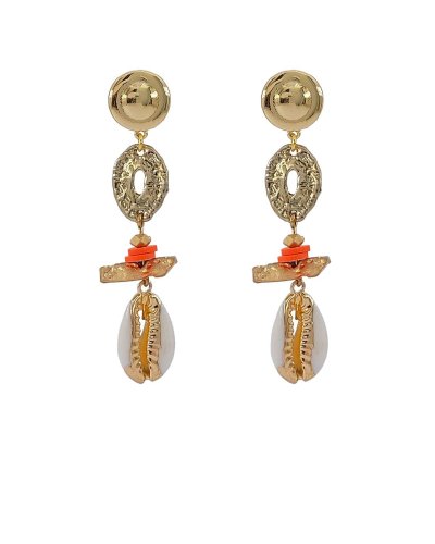 Boucles d'oreilles à clip coquillage corail Confort quotidien pour l'été – Création Tara Pépita