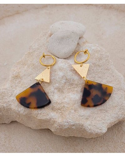 Boucles oreilles à clips asymétriques façon écailles Confort quotidien – Création Tara Pépita