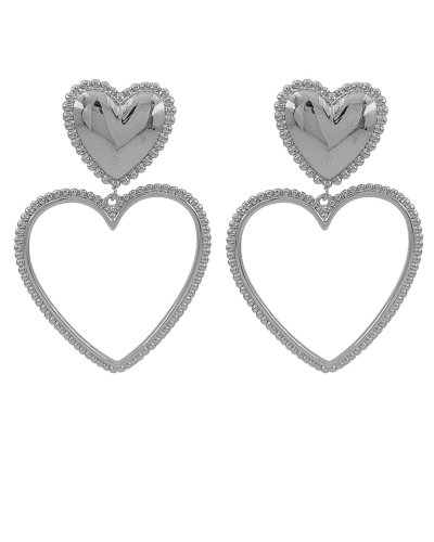 Boucles d'oreilles à clip coeurs rhodiés pour lui dire je t'aime