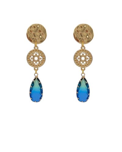 Boucles d'oreilles cristal goutte bleu et vert