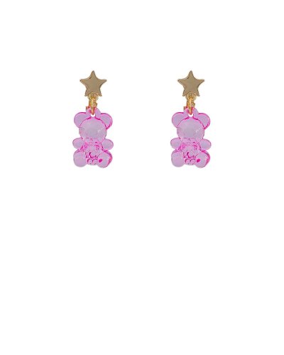 Boucles oreilles à clip nounours rose pour les filles sans perçage, comme des bonbons - Pépita by Tara Pépita