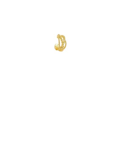 Ear cuff non percé perlé doré. Il se porte et s'installe facilement sur le haut de l'oreille - Effet percing sans perçage