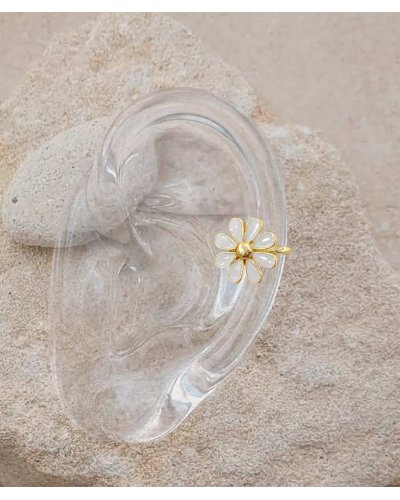 Ear cuff pâquerette. Il se pose sur le côté de l'oreille pour un effet fraîcheur - Effet percing sans perçage