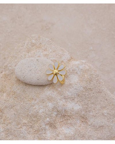 Ear cuff pâquerette. Il se pose sur le côté de l'oreille pour un effet fraîcheur - Effet percing sans perçage