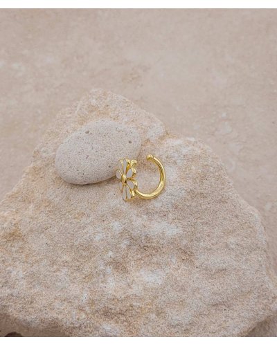 Ear cuff pâquerette. Il se pose sur le côté de l'oreille pour un effet fraîcheur - Effet percing sans perçage