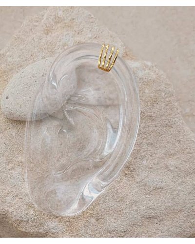 Ear cuff non percé doré 4 anneaux - Effet percing sans perçage