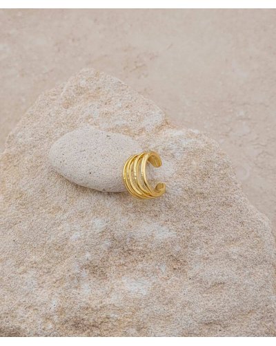 Ear cuff non percé doré 4 anneaux - Effet percing sans perçage