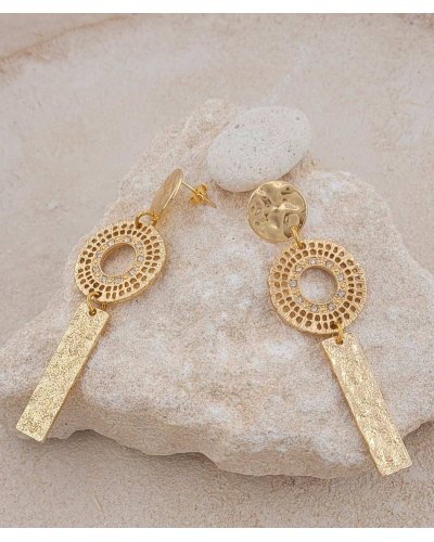 Boucles d'oreilles longues dorées