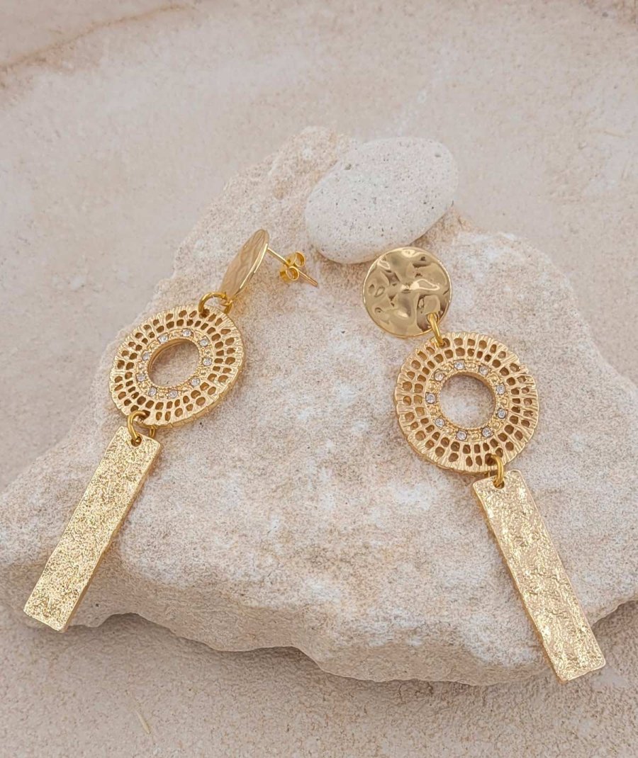 Boucles d'oreilles longues dorées