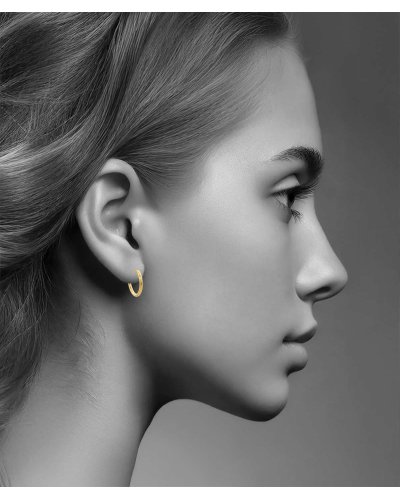 Créoles à clip dorées 15 mm pour oreilles non percées