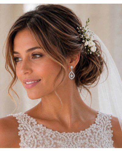 Boucles d'oreilles à clips en strass mariage