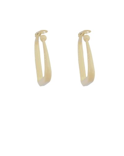 Créoles à clip carrées laquées jaune paille 4 cm pour oreilles non percées