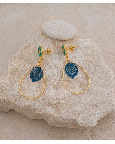 Boucles d'oreilles torsadées 2 verts