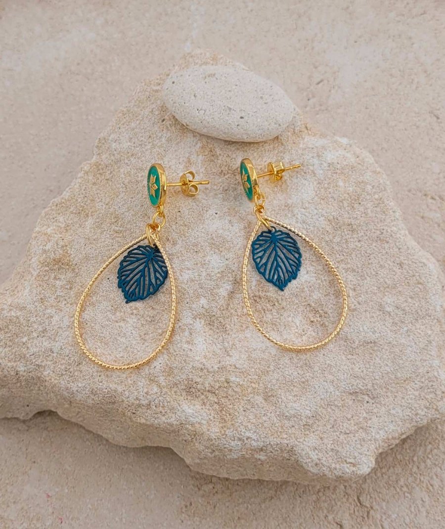 Boucles d'oreilles torsadées 2 verts