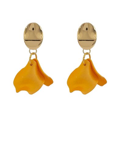 Boucles d'oreilles à clips aux pétales orangé irisé - L'ultra-confort par Tara Pépita